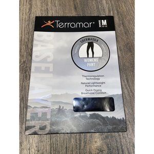 Terramar Women's Thermasilk Pointelle Pant Black Medium-Brand New in Box
